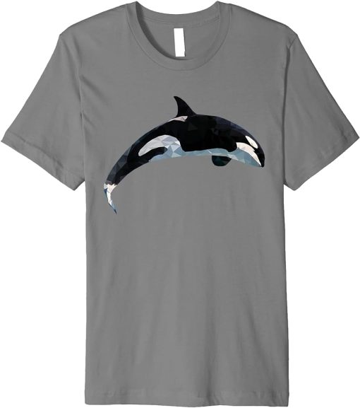 Whale Orca Shirt Whale Polygon Back Fin Sea Animal Fish Premium T-Shirt