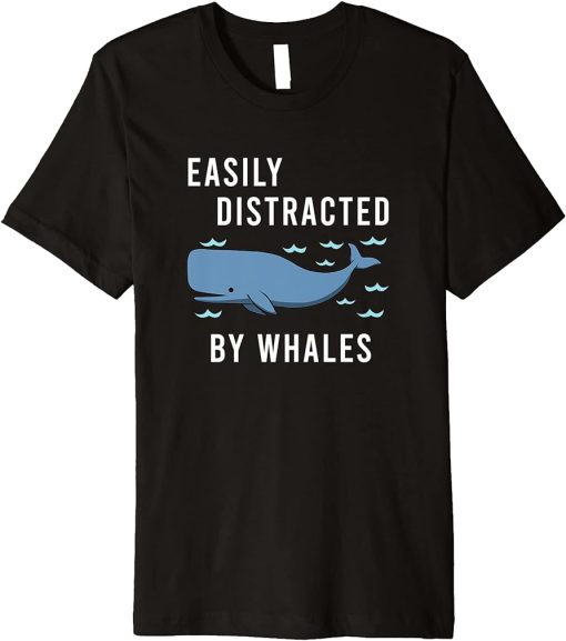 Nature Lover Distracted by Whales Sea Animal Premium T-Shirt