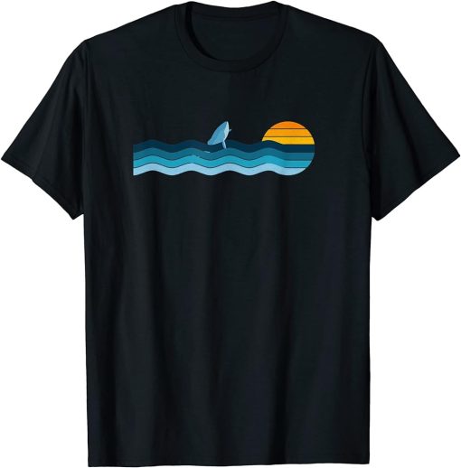 Blue Whale Vintage Retro Sunset - Blue Whale Lover, Orca T-Shirt