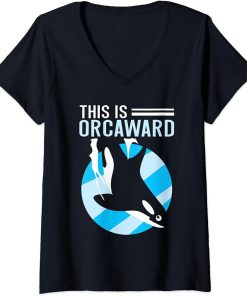 Womens This Is Orcaward Awkward Humor Orca Orcas V-Neck T-Shirt