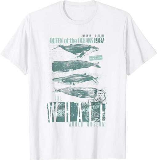 Beluga Whale Humpback Whale Killer Whale Vintage Art Graphic T-Shirt