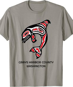 Grays Harbor County WA Native American Indian Orca Whale Art T-Shirt