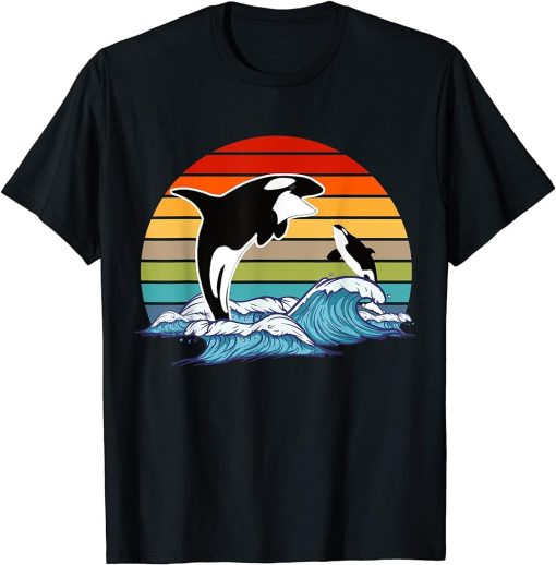 Retro Orca Killer Whale T-Shirt