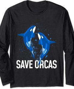 Save orcas orca whale killer whale art design Long Sleeve T-Shirt